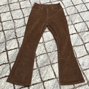 SHEIN brown corduroy flare pants